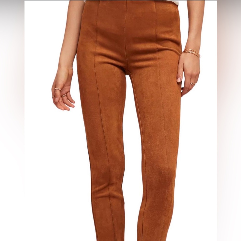 ZAC & RACHEL STRAIGHT LEG PANTS FAUX-SUEDE CASUAL WOMEN RED COLOR SIZE M NO TAGS